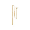 Boucles d'Oreilles Chaîne Longue en Plaqué Or avec Couronne de Zircon