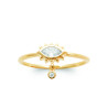 Bague Œil en Plaqué Or avec Zircon ovale