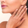 Bague Œil en Plaqué Or avec Zircon Cubique Bleu
