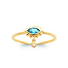Bague Œil en Plaqué Or avec Zircon Cubique Bleu