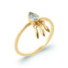Bague Goutte en Plaqué Or avec Pendentifs et Zircon Cubique