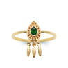 Bague Goutte en Plaqué Or avec Pendentifs et Pierre Verte