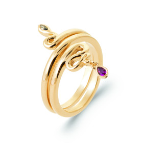 Bague Serpent en Plaqué Or...