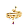 Bague Serpent en Plaqué Or avec Gouttes de Zircon