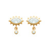 Boucles d'Oreilles en Plaqué Or avec Zircon en Forme de Goutte
