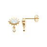 Boucles d'Oreilles en Plaqué Or avec Zircon en Forme de Goutte