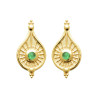 Boucles d'Oreilles en Plaqué Or avec Pierre Verte et Design Élégant
