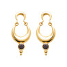 Boucles d'oreilles pendantes en plaqué or avec pierre violette