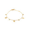 Bracelet porte-bonheur en plaqué or avec breloques