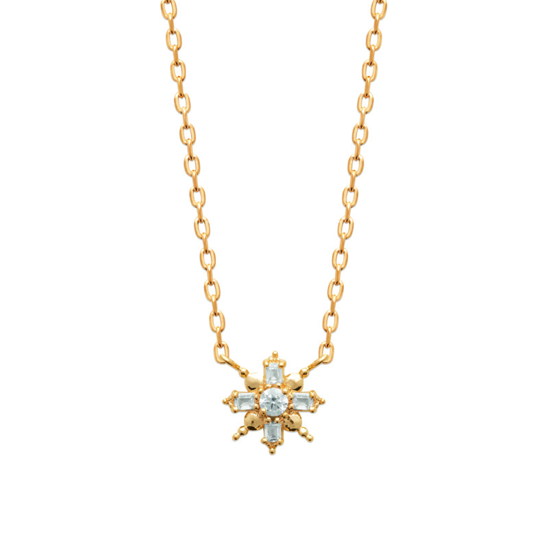 Collier Plaqué Or avec Pendentif Étoile Scintillante