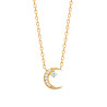 Collier Plaqué Or avec Pendentif Croissant de Lune Scintillant