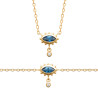 Collier Plaqué Or avec Pendentif Œil Protecteur Bleu