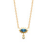 Collier Plaqué Or avec Pendentif Œil Protecteur Bleu