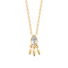 Élégant Collier Doré avec Pendentif en Zircon Goutte et Trio de Charms
