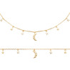 Collier Plaqué Or avec Pendentif Lune et Étoiles