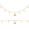 Collier Plaqué Or avec Pendentifs Solaires et Étoilés