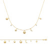 Collier Plaqué Or avec Pendentifs Solaires et Lune