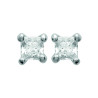 Boucles d'Oreilles en Argent 925 avec Zirconium Carré