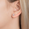 Boucles d'Oreilles en Argent 925 avec Zirconium Rond