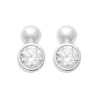 Boucles d'Oreilles argent avec Strass Brillants Double
