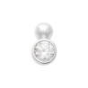 Boucles d'Oreilles argent avec Strass Brillants Double