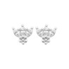 Boucles d'Oreilles Fleur en Argent 925 et Zirconium