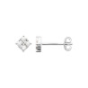 Boucles d'Oreilles Carrées en Argent 925 et Zirconium