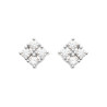 Boucles d'Oreilles Carrées en Argent 925 et Zirconium