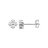 Boucles d'Oreilles en Argent 925 et Zirconium - Design Fleur Éclatante