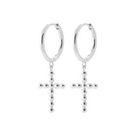 Créoles Croix Perles Argent...