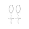 Créoles Croix Perles Argent 925 - Élégance Spirituelle