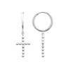 Créoles Croix Perles Argent 925 - Élégance Spirituelle