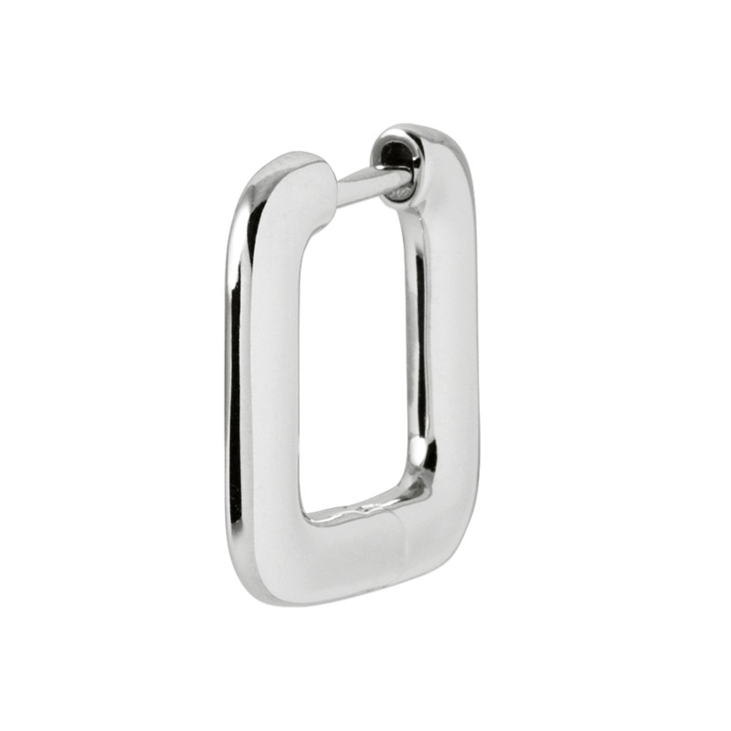 Créole rectangulaire en argent 925 – modernité et pure élégance - Vendu à l'unité