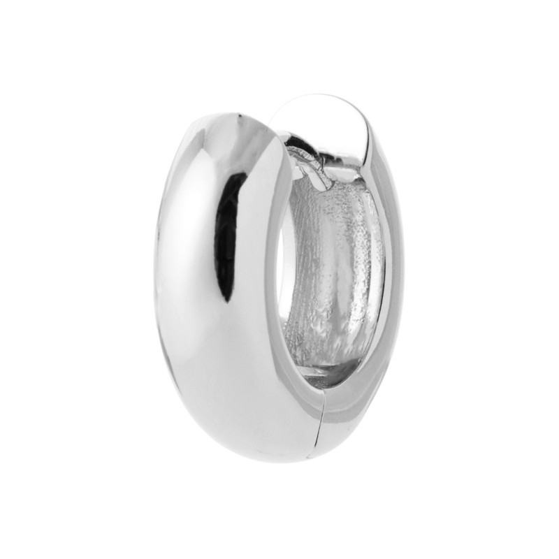Créole épaisse en argent 925 rhodié – Huggie bombée (vendue à l’unité) Créole épaisse en argent 925 rhodié – Huggie bombée (vendue à l’unité)