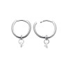 Créoles en Argent avec Pendentif Zircon - Élégance et Simplicité