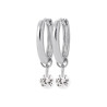 Créoles en Argent avec Pendentif Zircon - Élégance et Simplicité