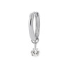 Créoles en Argent avec Pendentif Zircon - Élégance et Simplicité
