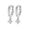 Créoles en Argent avec Pendentif Zircon - Élégance et Brillance