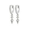 Boucles d'Oreilles Créoles avec Pendentif Losange en Argent