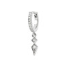 Boucles d'Oreilles Créoles avec Pendentif Losange en Argent