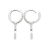 Boucles d'Oreilles Créoles avec Pendentif Losange en Argent