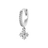 Boucles d'Oreilles Créoles avec Pendentif Diamanté en Argent