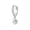 Boucles d'Oreilles Créoles Soleil en Argent Sterling avec Zircons