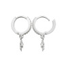 Boucles d'Oreilles Créoles Soleil en Argent Sterling avec Zircons
