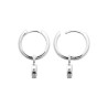 Boucles d'Oreilles Créoles Étoile en Argent avec Zircons
