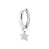 Boucles d'Oreilles Créoles Étoile en Argent avec Zircons