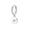 Boucles d'Oreilles Créoles Étoile du Nord en Argent avec Zircons