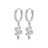Boucles d'Oreilles Créoles Serpent en Argent avec Zircons