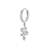 Boucles d'Oreilles Créoles Serpent en Argent avec Zircons