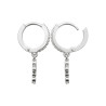Boucles d'Oreilles Créoles avec Croix en Argent et Zircons